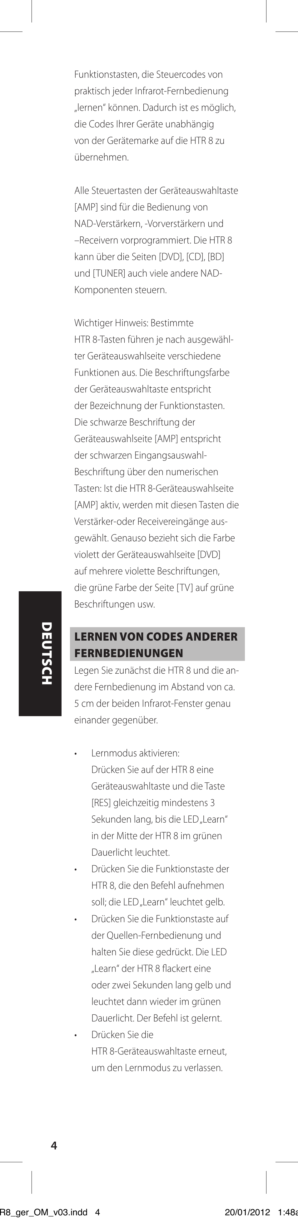 NAD HTR 8 User Manual | Page 64 / 118
