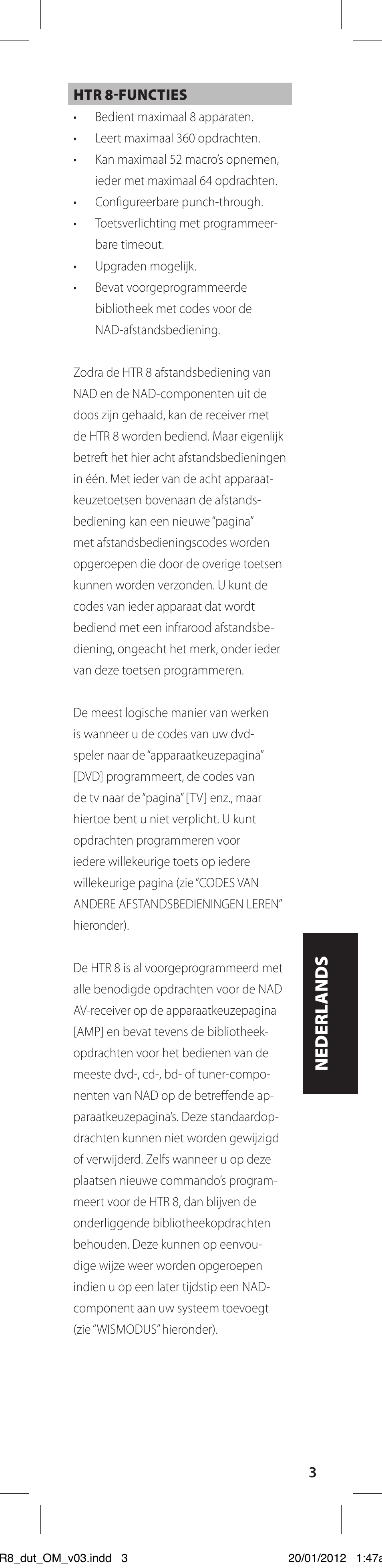 NAD HTR 8 User Manual | Page 77 / 118