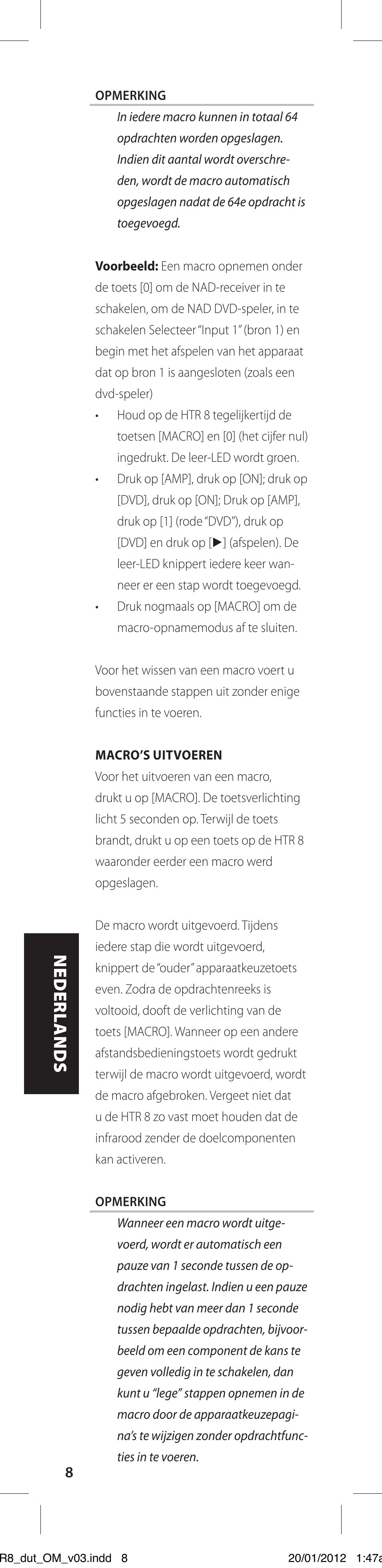 NAD HTR 8 User Manual | Page 82 / 118