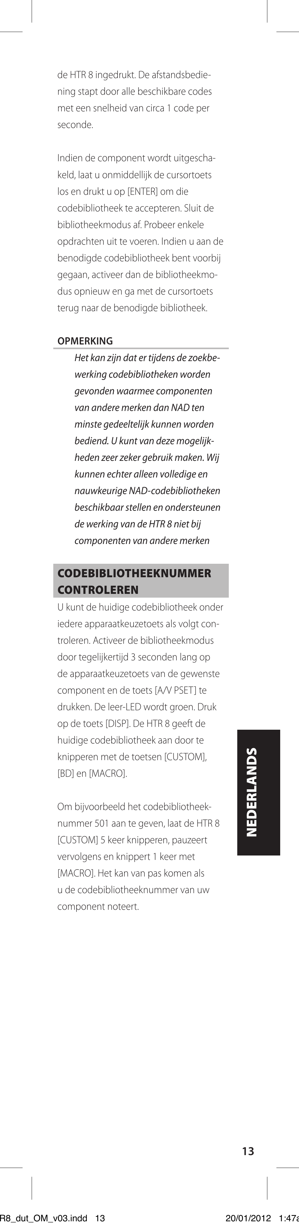 NAD HTR 8 User Manual | Page 87 / 118