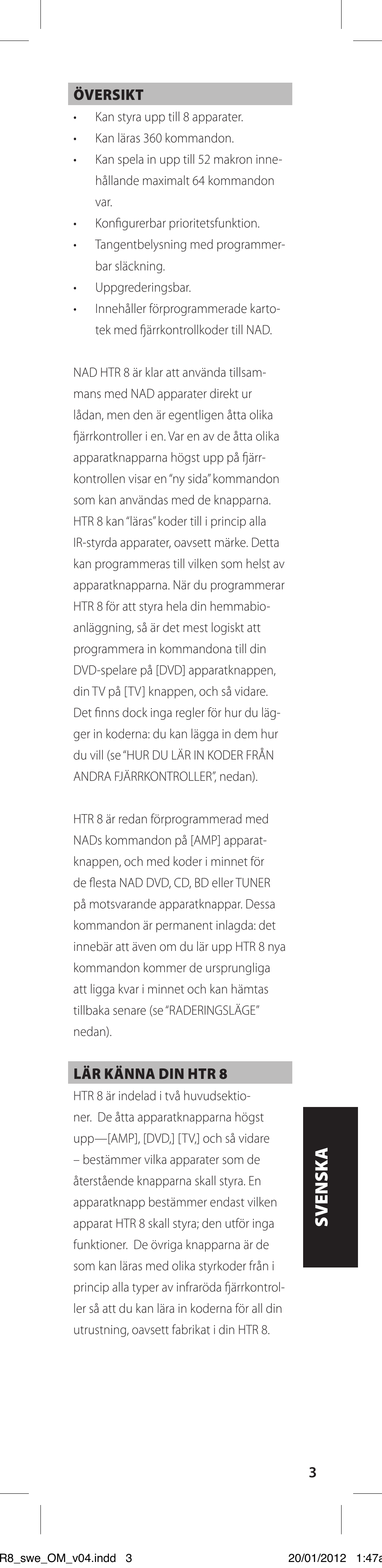 NAD HTR 8 User Manual | Page 91 / 118