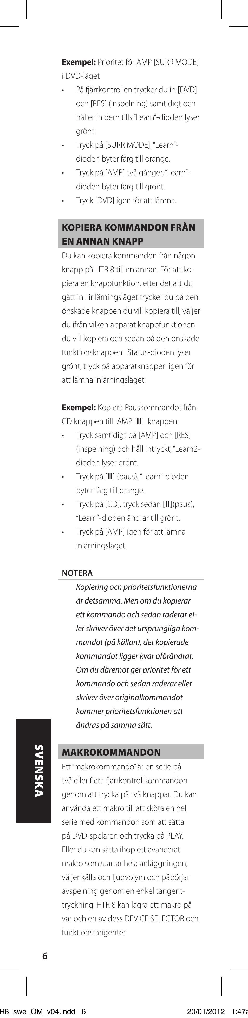 NAD HTR 8 User Manual | Page 94 / 118