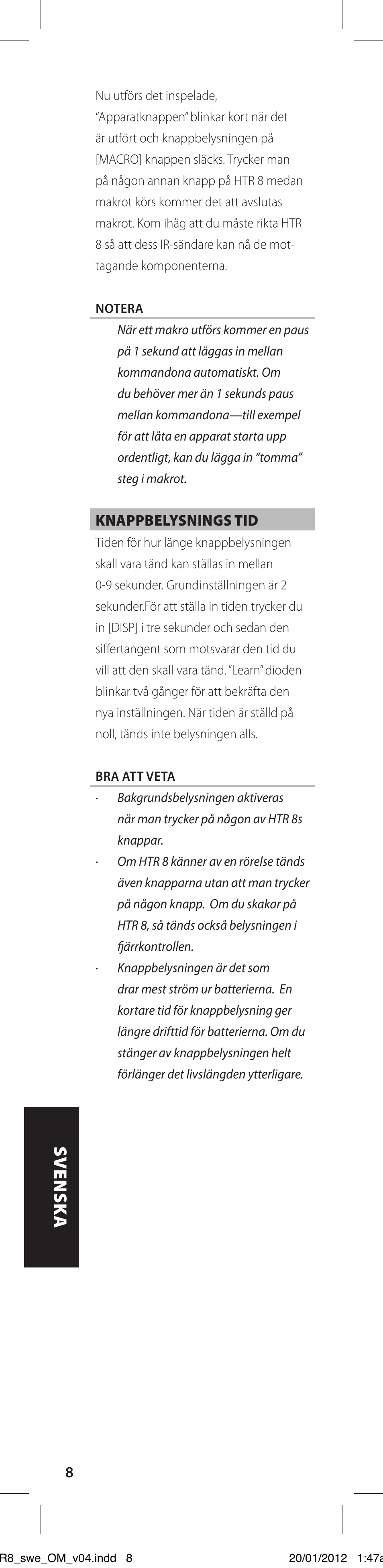 NAD HTR 8 User Manual | Page 96 / 118