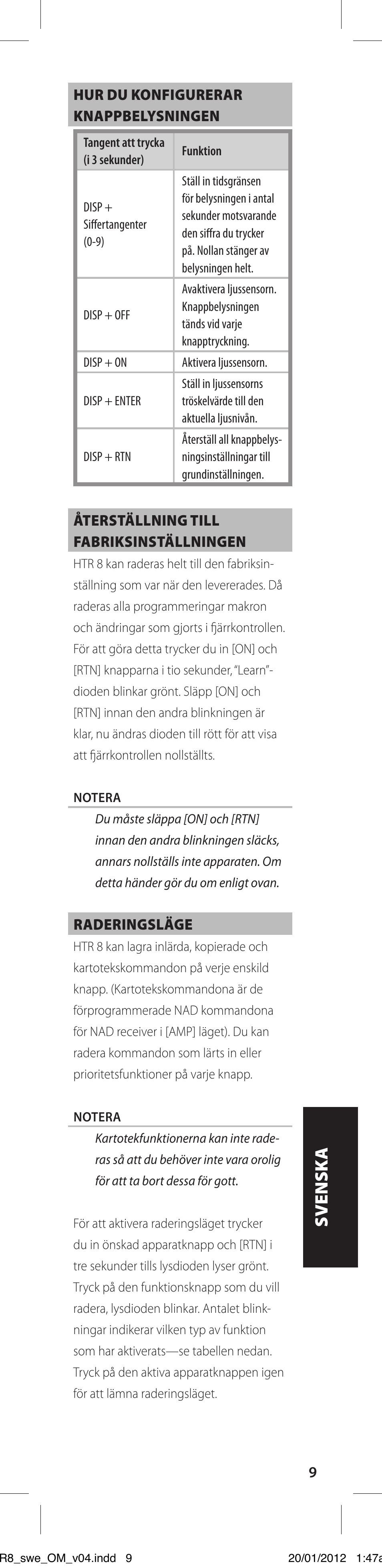 NAD HTR 8 User Manual | Page 97 / 118