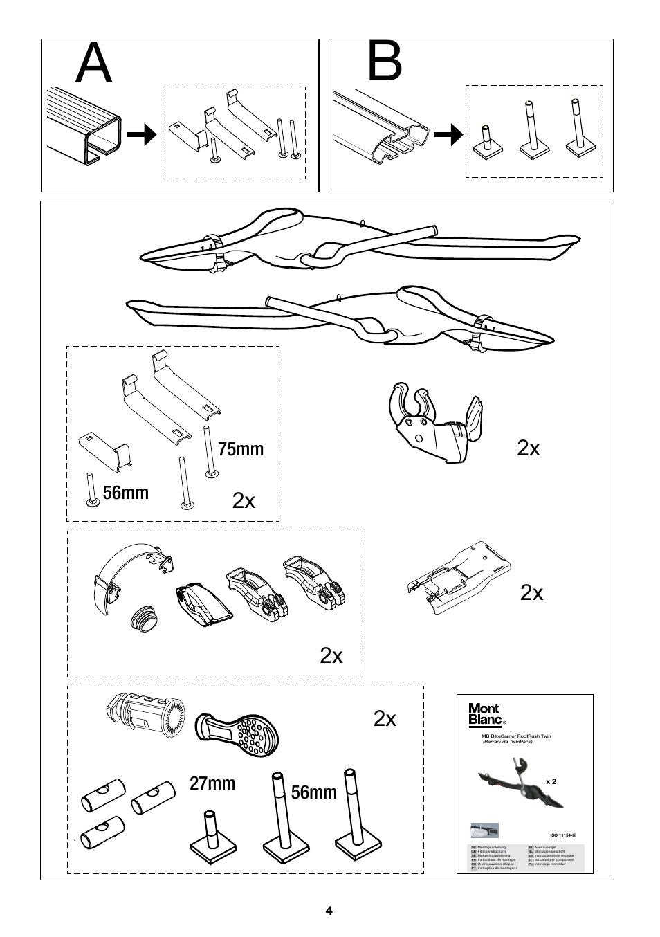 56mm 27mm, 75mm 56mm | SsangYong Mont Blanc Barracuda 2in1 User Manual | Page 4 / 20