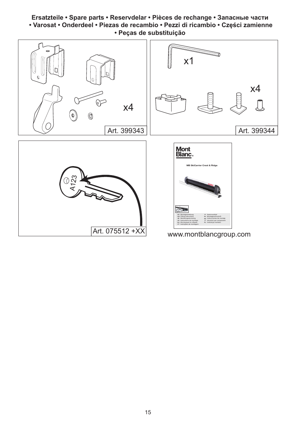 X4 x1, A123 | SsangYong Mont Blanc McKinley User Manual | Page 15 / 16