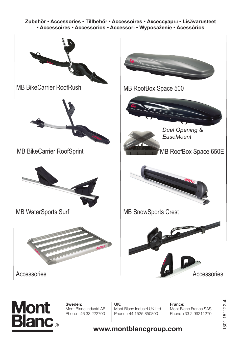 Accessories mb bikecarrier roofsprint | SsangYong Mont Blanc Everest User Manual | Page 16 / 16