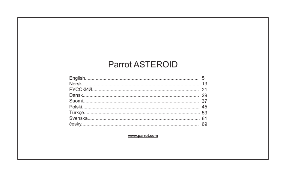 Parrot asteroid | Parrot ASTEROID Classic User Manual | Page 3 / 80