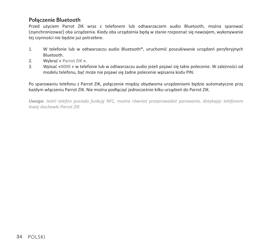 Parrot Zik User Manual | Page 34 / 104