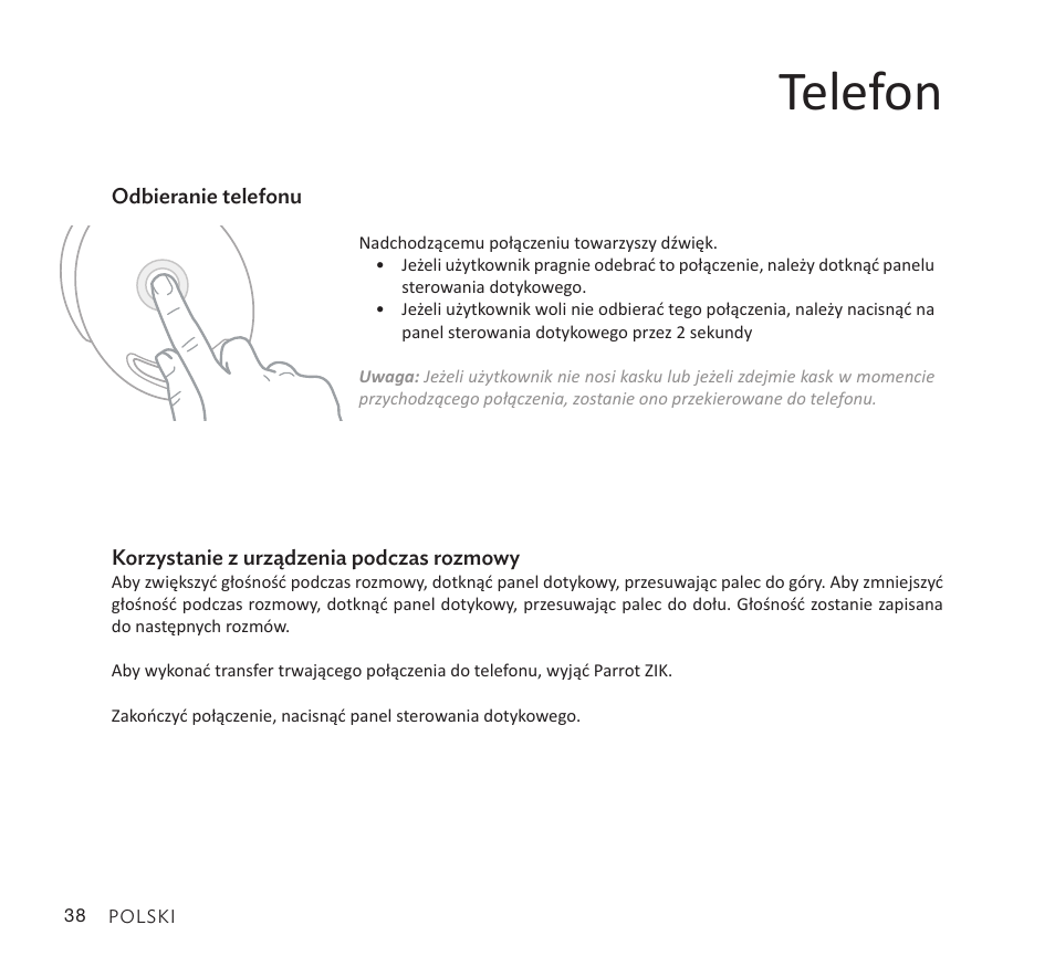 Telefon | Parrot Zik User Manual | Page 38 / 104