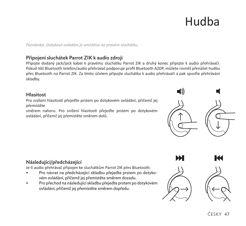 Hudba | Parrot Zik User Manual | Page 47 / 104