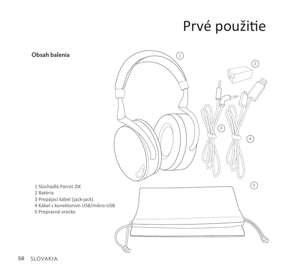 Prvé použitie | Parrot Zik User Manual | Page 56 / 104