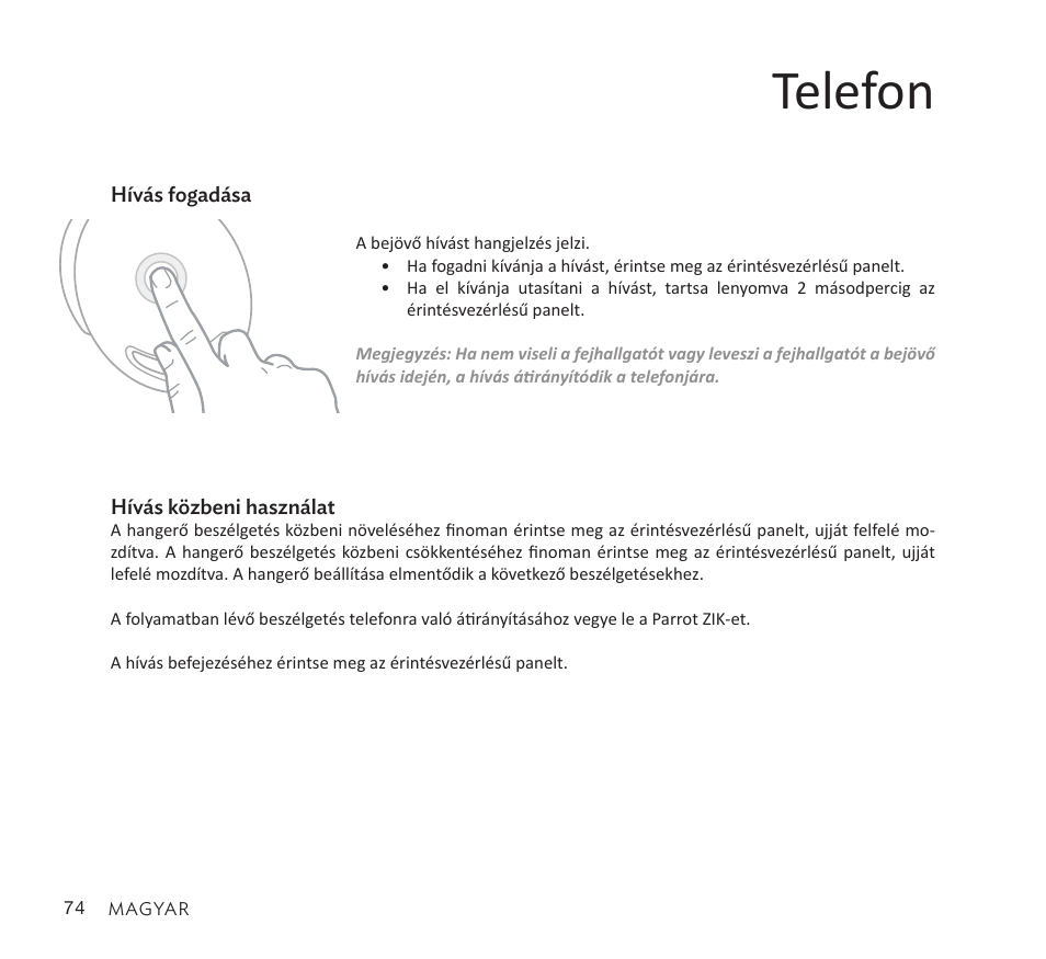 Telefon | Parrot Zik User Manual | Page 74 / 104