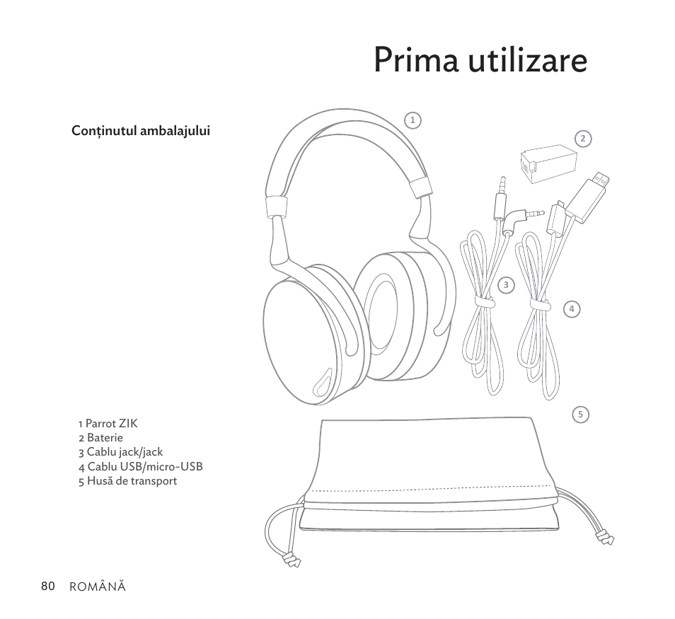 Prima utilizare | Parrot Zik User Manual | Page 80 / 104