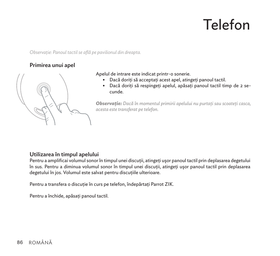 Telefon | Parrot Zik User Manual | Page 86 / 104