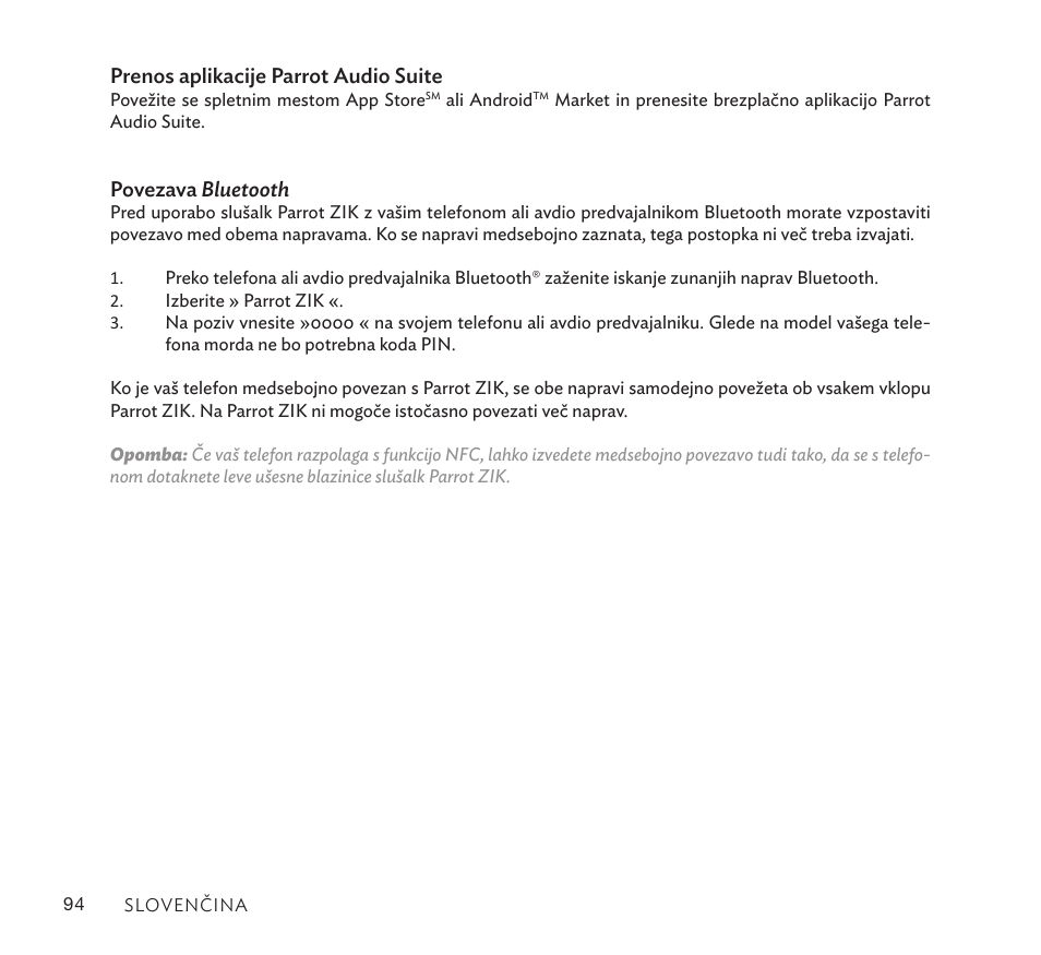 Parrot Zik User Manual | Page 94 / 104