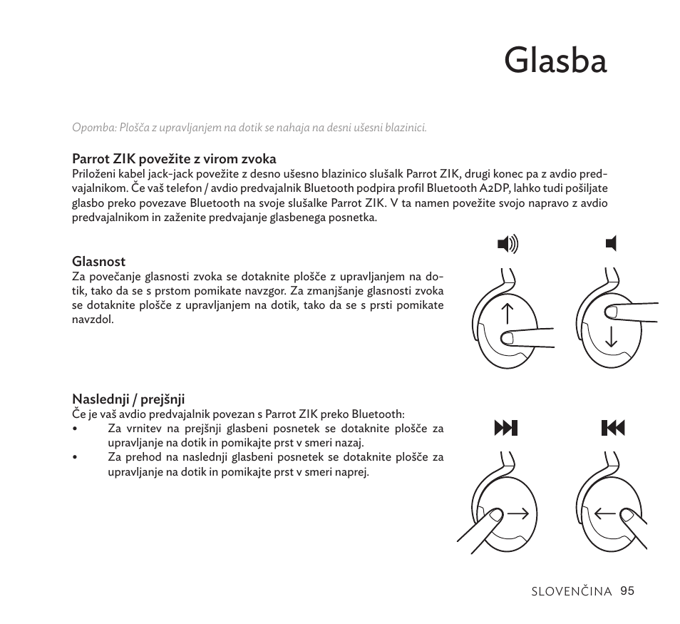 Glasba | Parrot Zik User Manual | Page 95 / 104