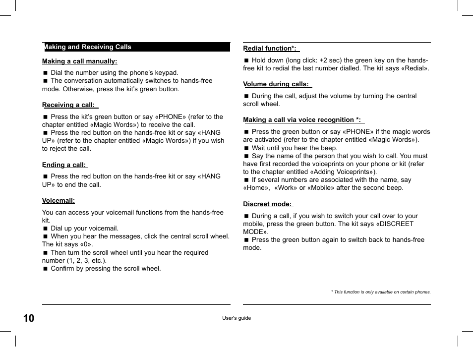 Parrot CK3000 Evolution User Manual | Page 10 / 48