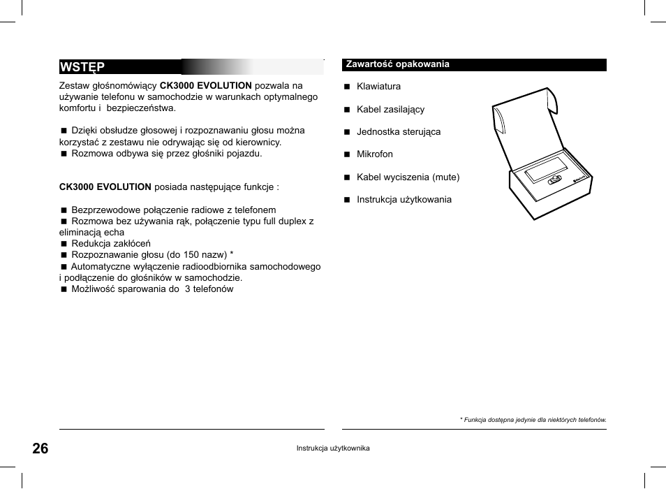 Wstęp | Parrot CK3000 Evolution User Manual | Page 26 / 48