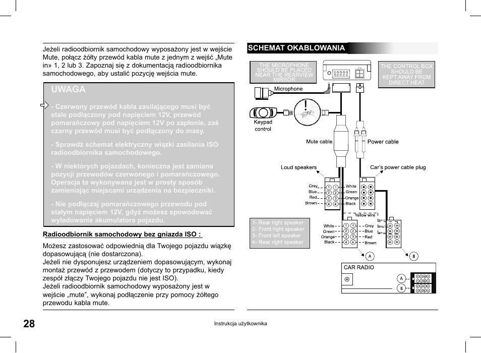 Uwaga | Parrot CK3000 Evolution User Manual | Page 28 / 48