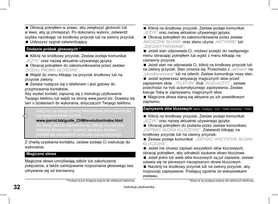 Parrot CK3000 Evolution User Manual | Page 32 / 48