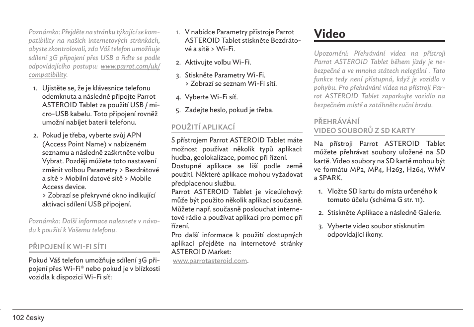 Video | Parrot ASTEROID Tablet User Manual | Page 102 / 152