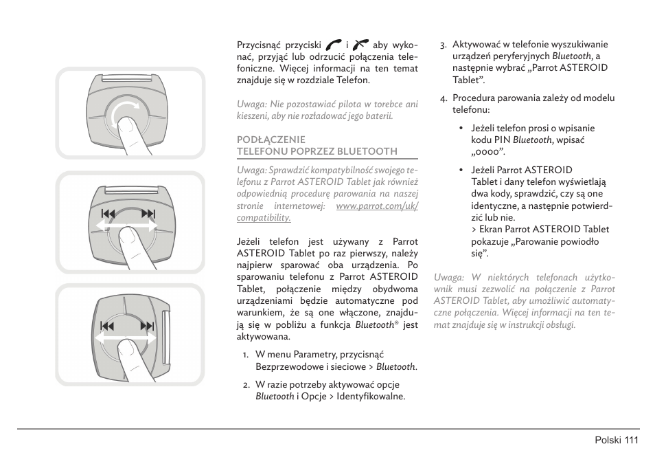 Parrot ASTEROID Tablet User Manual | Page 111 / 152