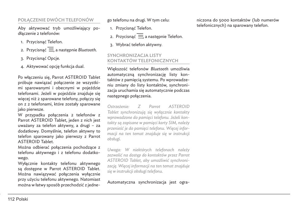 Parrot ASTEROID Tablet User Manual | Page 112 / 152