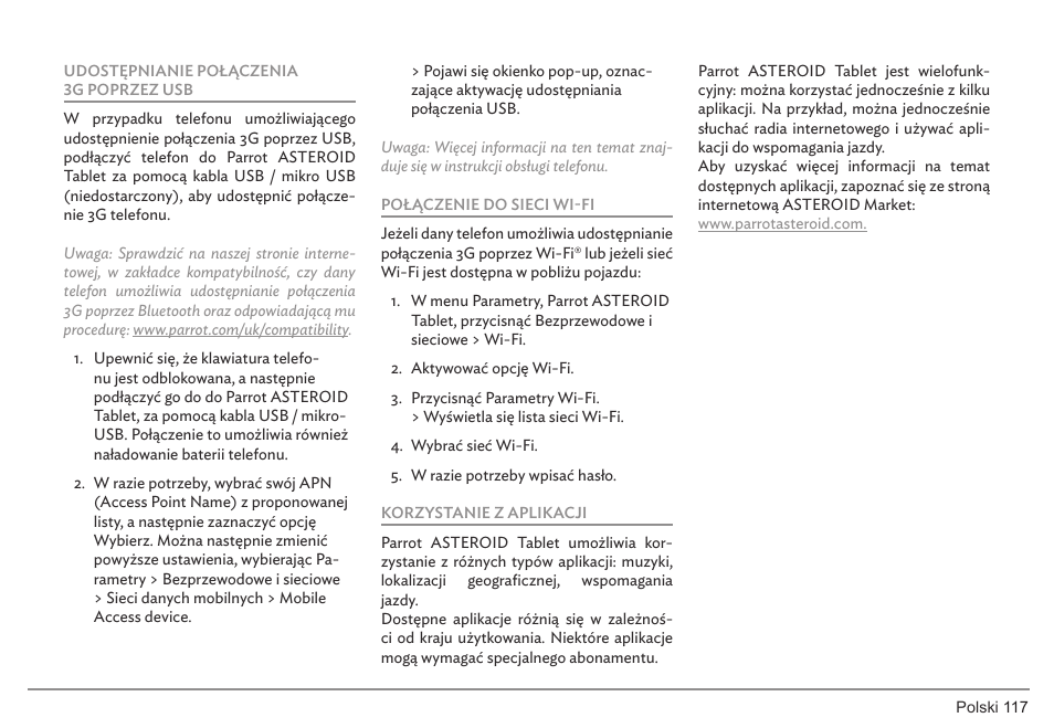 Parrot ASTEROID Tablet User Manual | Page 117 / 152