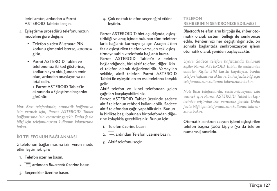 Parrot ASTEROID Tablet User Manual | Page 127 / 152
