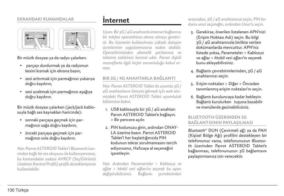 Internet | Parrot ASTEROID Tablet User Manual | Page 130 / 152