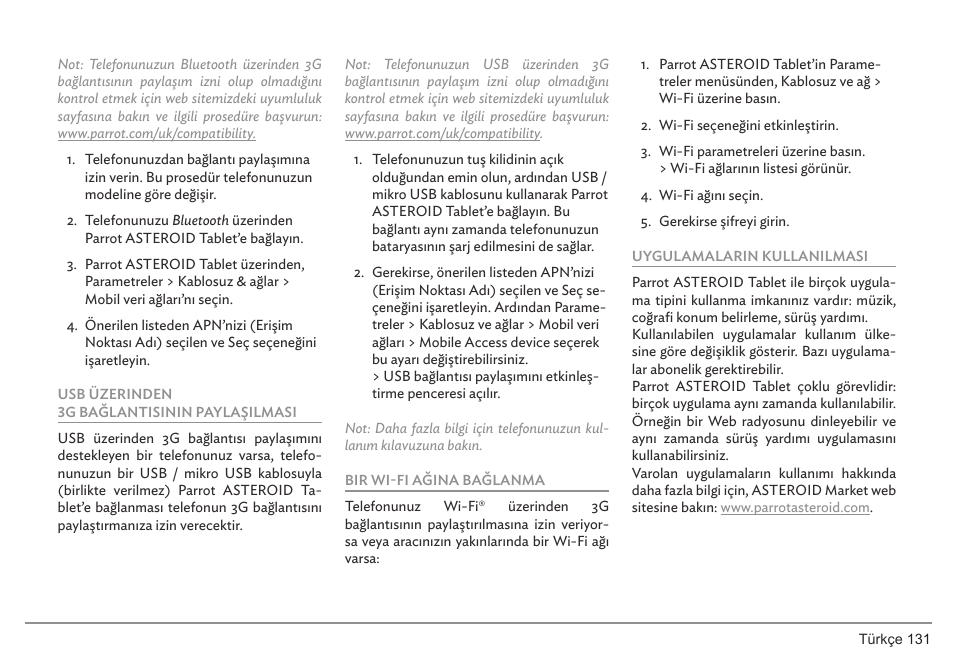 Parrot ASTEROID Tablet User Manual | Page 131 / 152