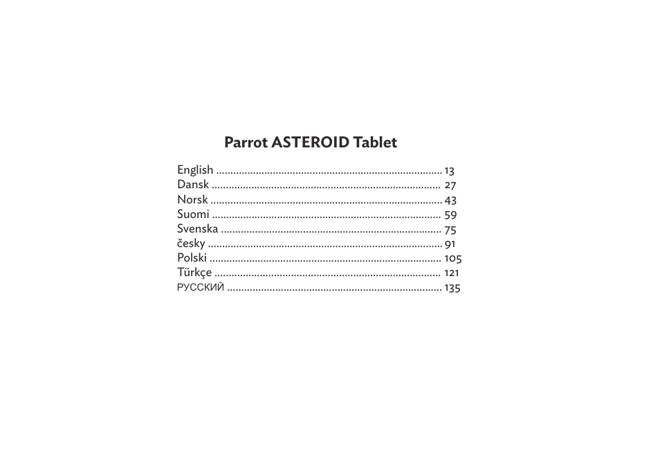 Parrot asteroid tablet | Parrot ASTEROID Tablet User Manual | Page 3 / 152