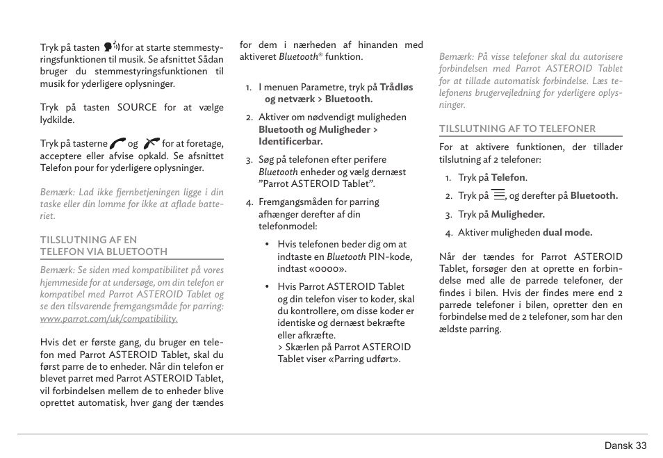 Parrot ASTEROID Tablet User Manual | Page 33 / 152