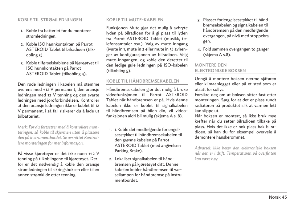Parrot ASTEROID Tablet User Manual | Page 45 / 152