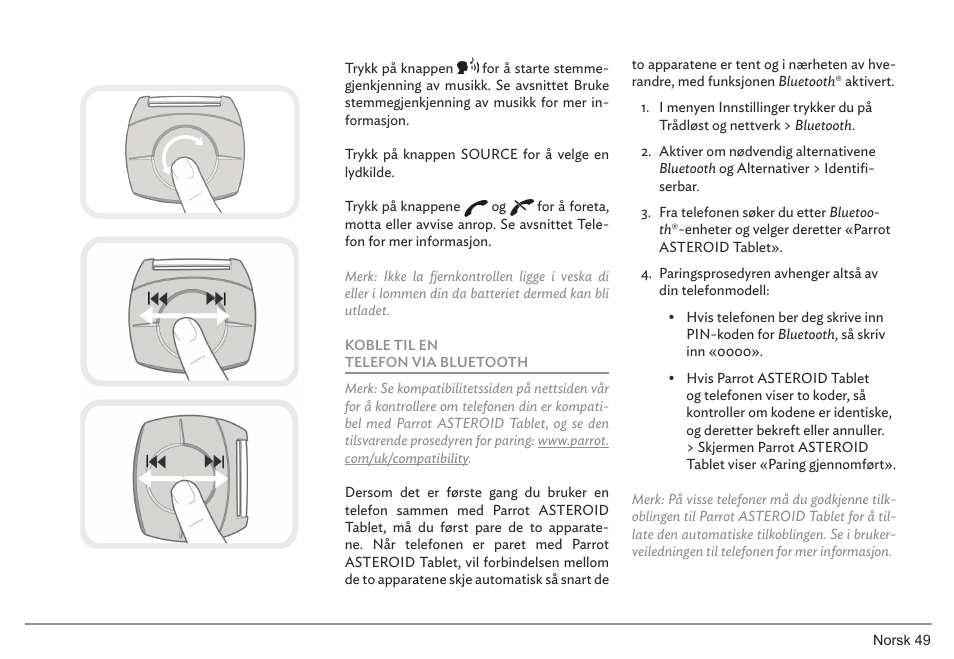 Parrot ASTEROID Tablet User Manual | Page 49 / 152