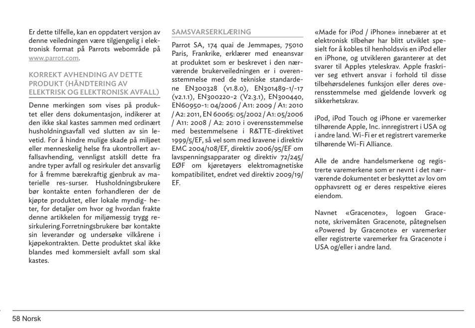 Parrot ASTEROID Tablet User Manual | Page 58 / 152