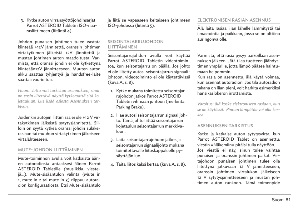 Parrot ASTEROID Tablet User Manual | Page 61 / 152