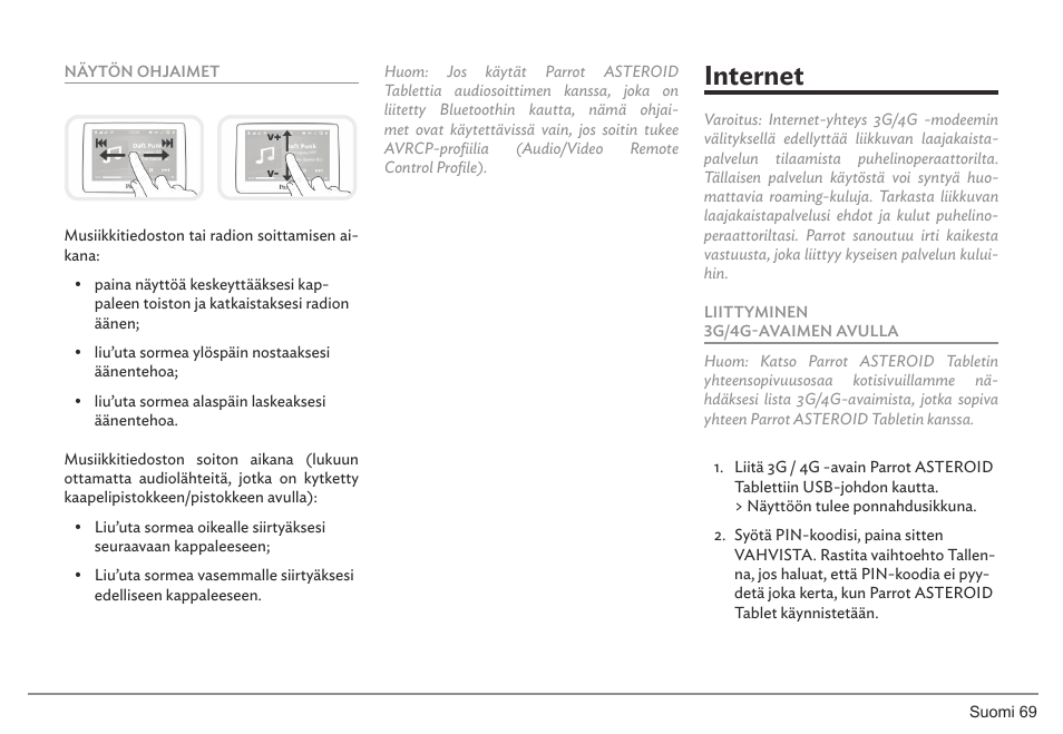 Internet | Parrot ASTEROID Tablet User Manual | Page 69 / 152