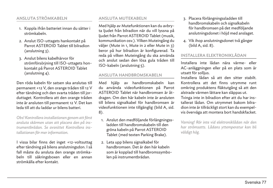 Parrot ASTEROID Tablet User Manual | Page 77 / 152