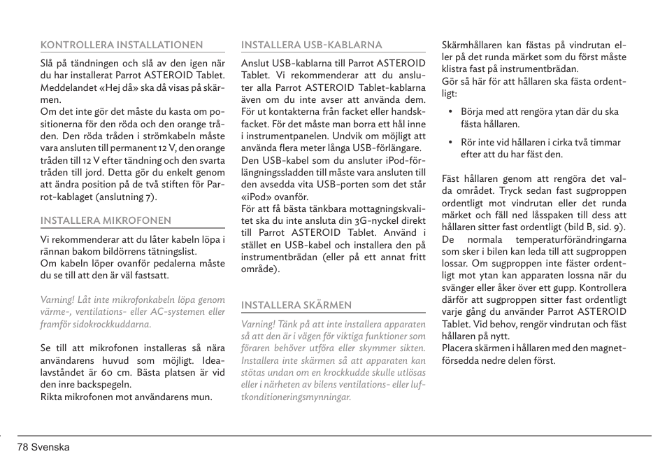 Parrot ASTEROID Tablet User Manual | Page 78 / 152
