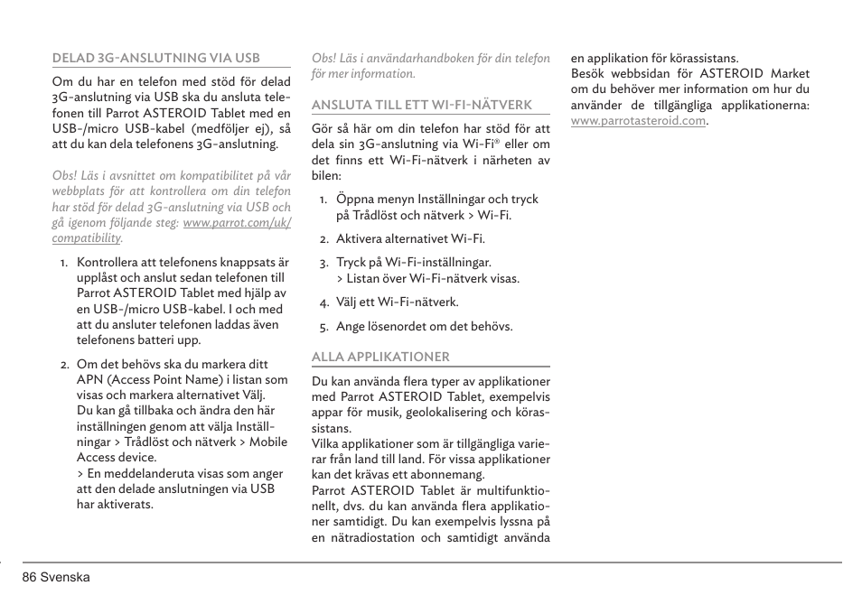 Parrot ASTEROID Tablet User Manual | Page 86 / 152