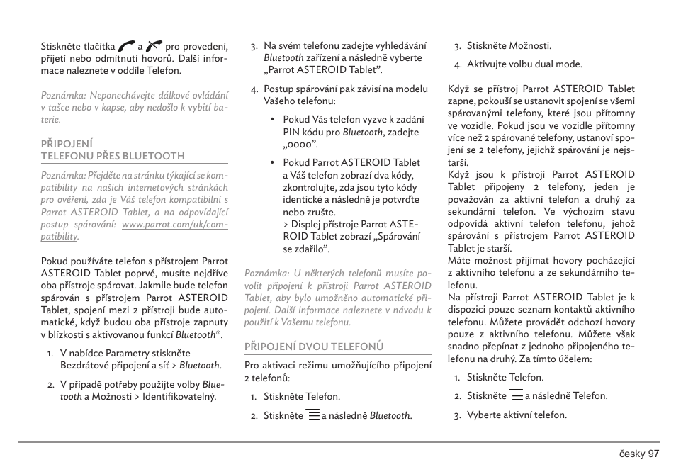 Parrot ASTEROID Tablet User Manual | Page 97 / 152