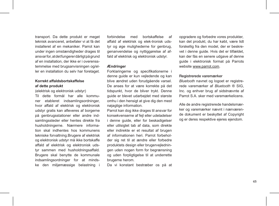 Parrot MINIKIT Slim User Manual | Page 45 / 48