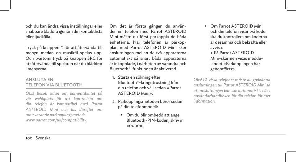 Parrot ASTEROID Mini User Manual | Page 100 / 196
