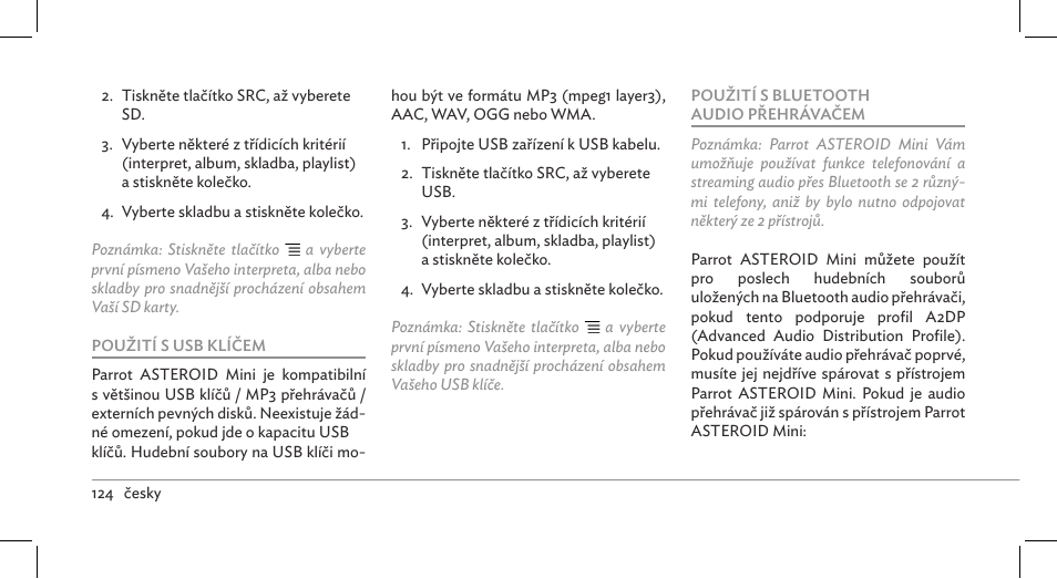 Parrot ASTEROID Mini User Manual | Page 124 / 196