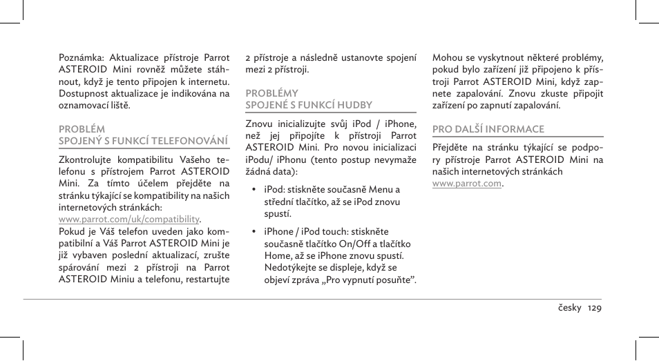 Parrot ASTEROID Mini User Manual | Page 129 / 196