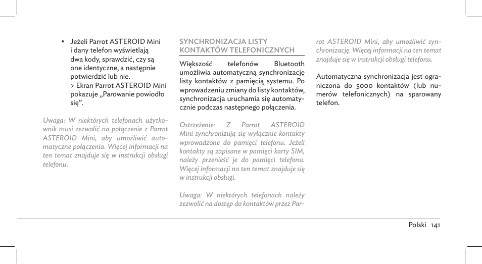 Parrot ASTEROID Mini User Manual | Page 141 / 196