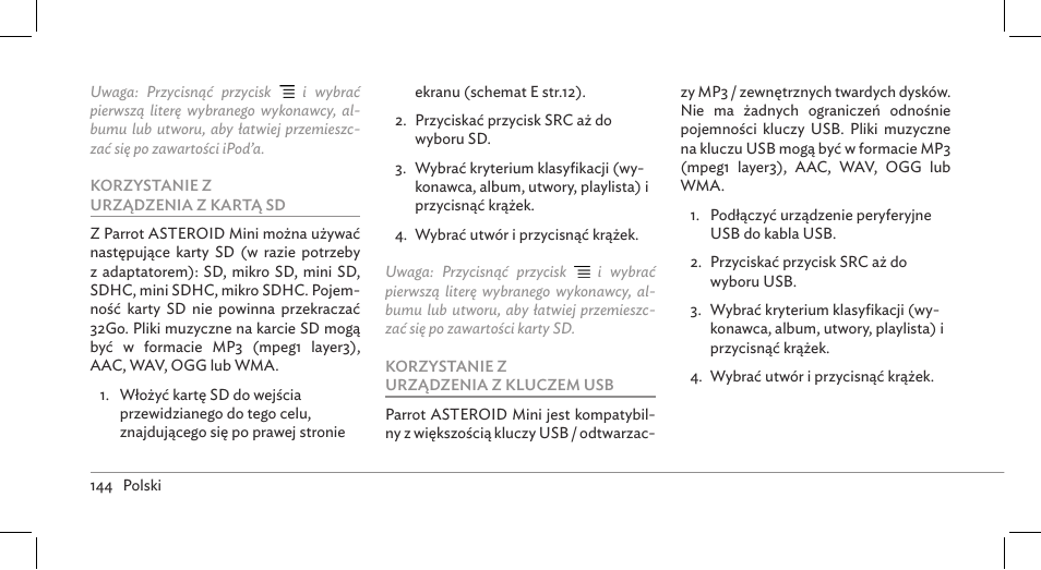 Parrot ASTEROID Mini User Manual | Page 144 / 196