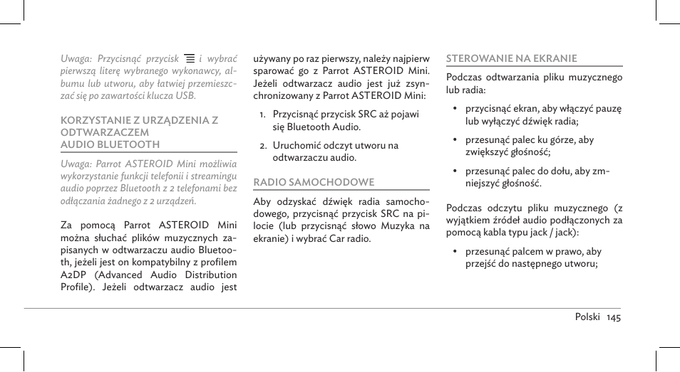 Parrot ASTEROID Mini User Manual | Page 145 / 196